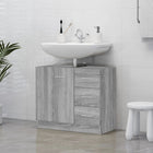 Wastafelkast 63x30x54 cm bewerkt hout grijs