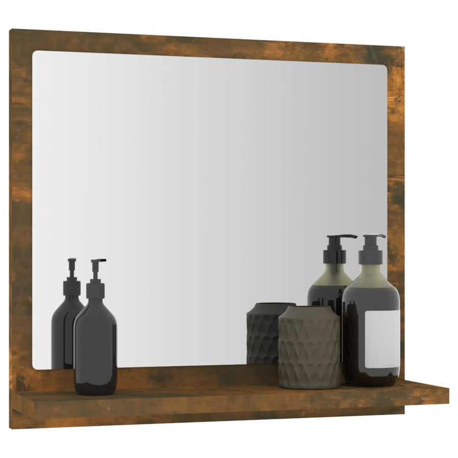 Badkamerspiegel 40X0,5X37 Cm Bewerkt Hout Kleurig Gerookt eiken 40 cm