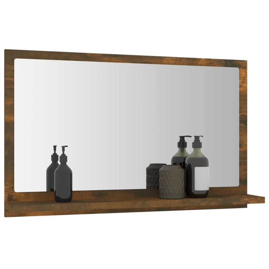 Badkamerspiegel 60X0,5X37 Cm Bewerkt Hout Kleurig Gerookt eiken 60 cm