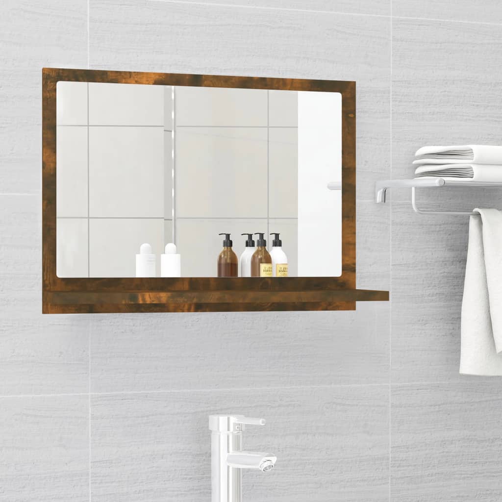 Badkamerspiegel 60X0,5X37 Cm Bewerkt Hout Kleurig Gerookt eiken 60 cm
