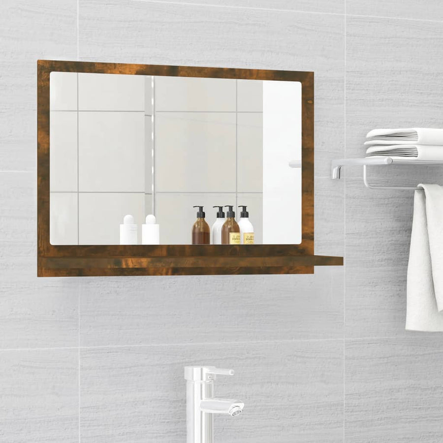 Badkamerspiegel 60X0,5X37 Cm Bewerkt Hout Kleurig Gerookt eiken 60 cm