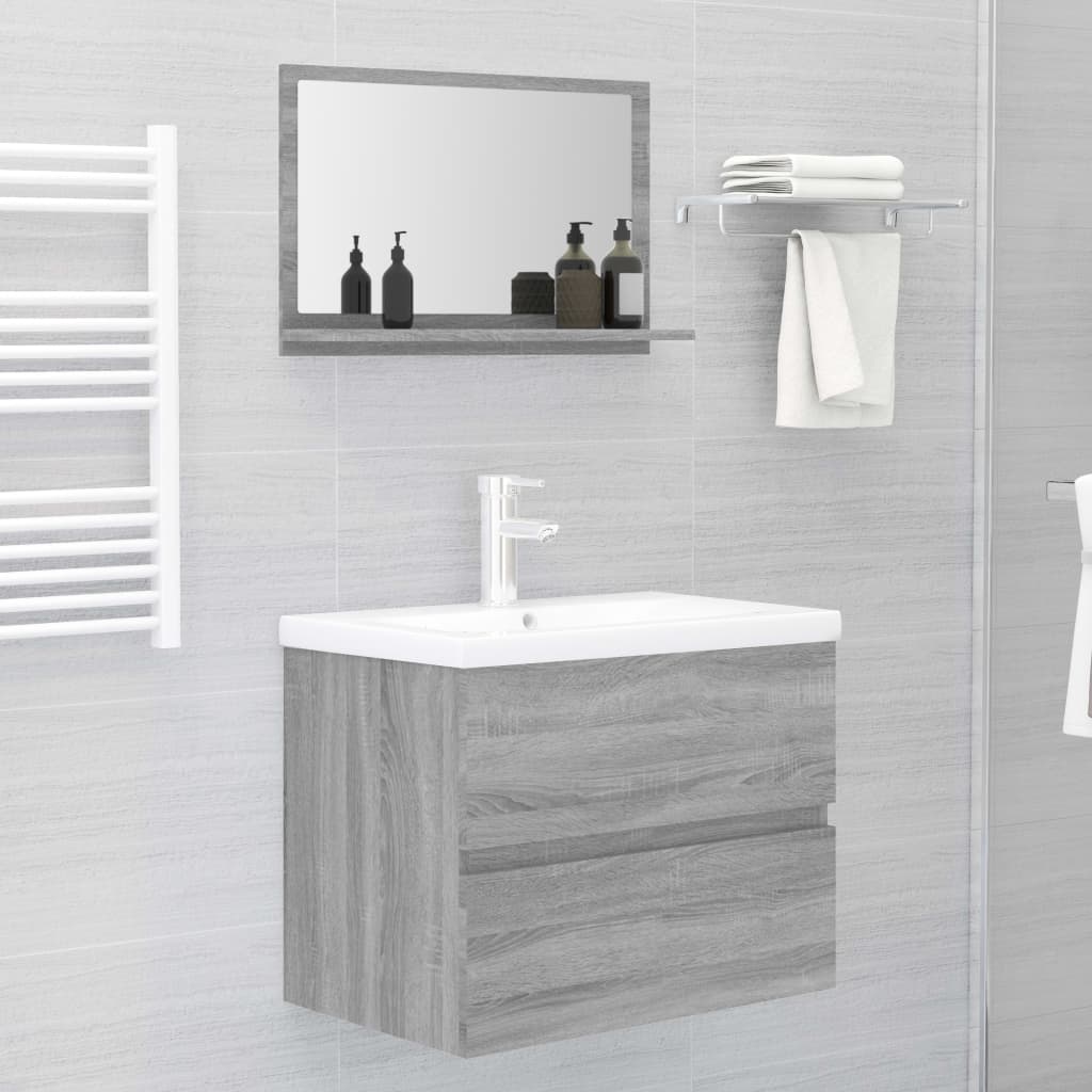Badkamerspiegel 60X0,5X37 Cm Bewerkt Hout Eiken Grijs sonoma 60 cm