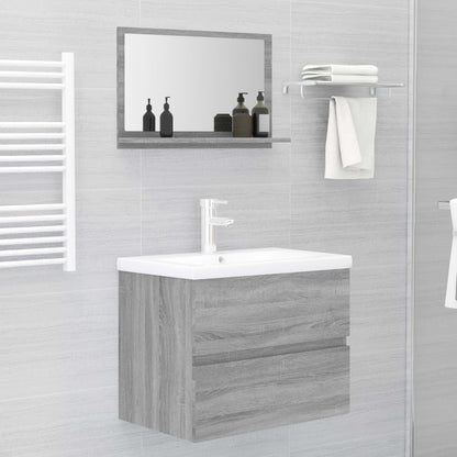 Badkamerspiegel 60X0,5X37 Cm Bewerkt Hout Eiken Grijs sonoma 60 cm