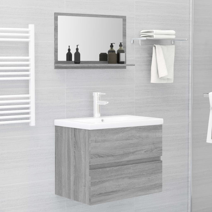 Badkamerspiegel 60X0,5X37 Cm Bewerkt Hout Eiken Grijs sonoma 60 cm