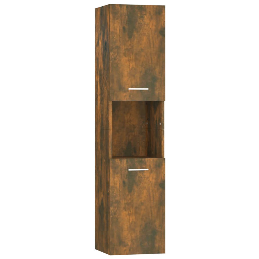 Badkamerkast 30X30X30 Cm Bewerkt Hout Kleurig Gerookt eiken