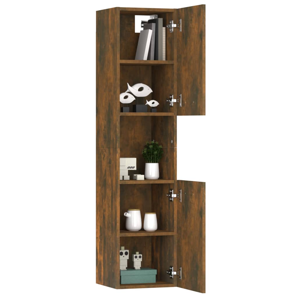 Badkamerkast 30X30X30 Cm Bewerkt Hout Kleurig Gerookt eiken