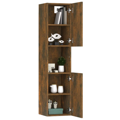 Badkamerkast 30X30X30 Cm Bewerkt Hout Kleurig Gerookt eiken