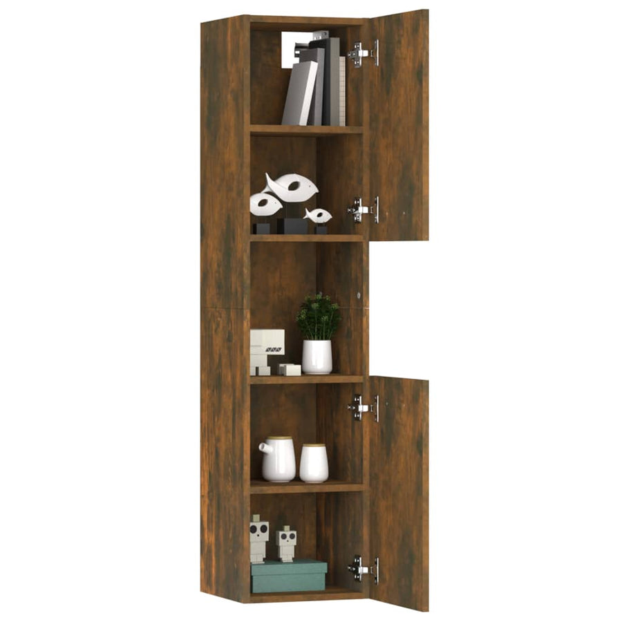 Badkamerkast 30X30X30 Cm Bewerkt Hout Kleurig Gerookt eiken