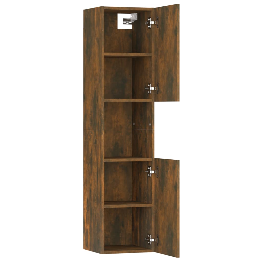 Badkamerkast 30X30X30 Cm Bewerkt Hout Kleurig Gerookt eiken
