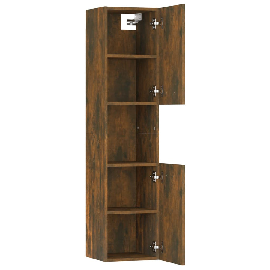 Badkamerkast 30X30X30 Cm Bewerkt Hout Kleurig Gerookt eiken