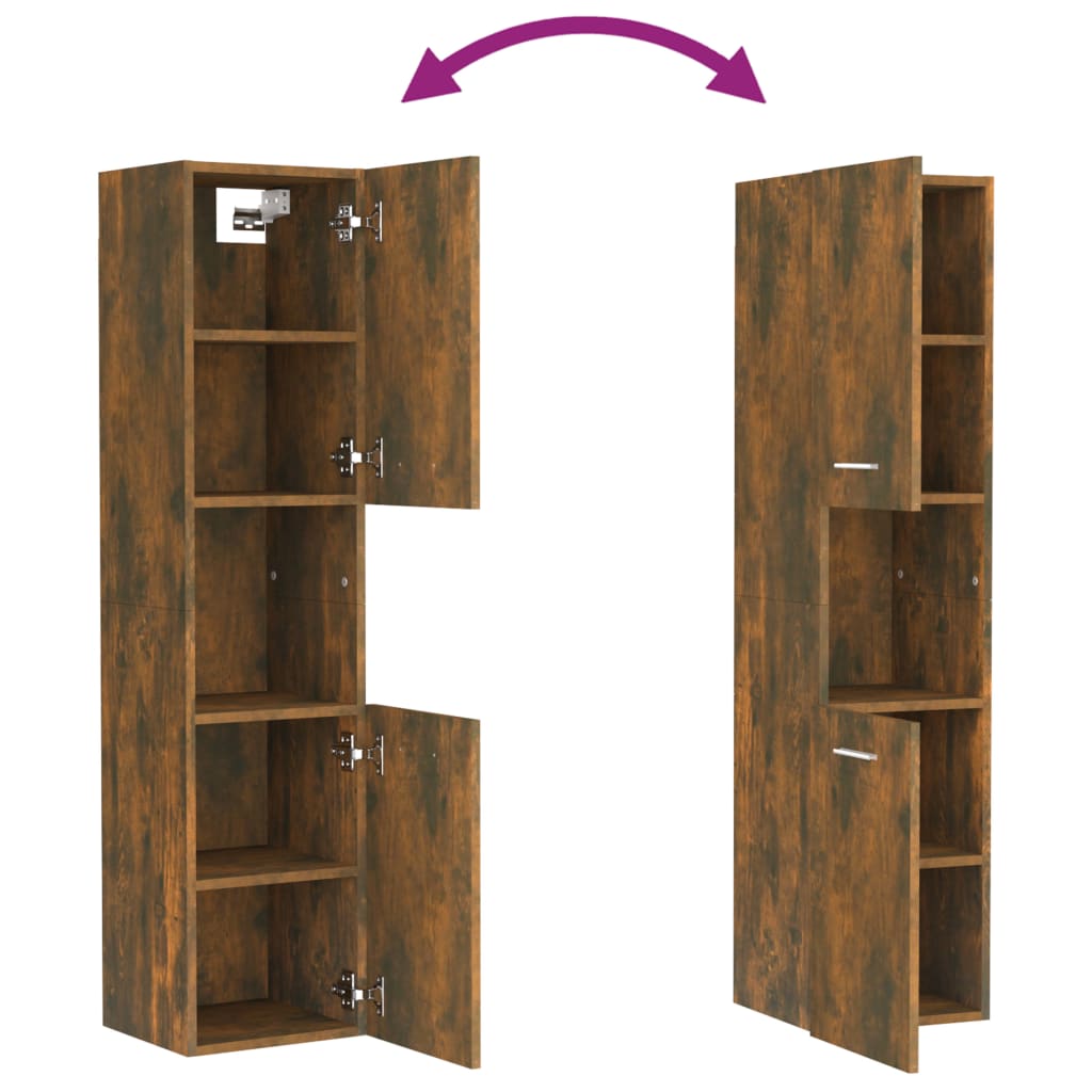 Badkamerkast 30X30X30 Cm Bewerkt Hout Kleurig Gerookt eiken