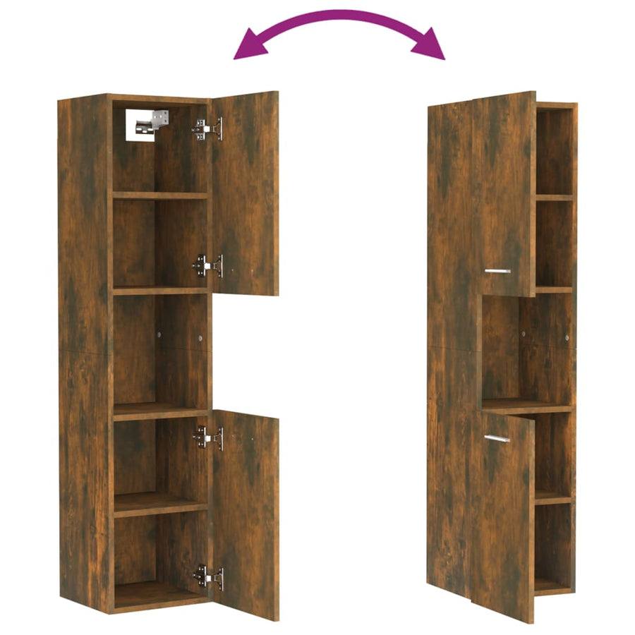 Badkamerkast 30X30X30 Cm Bewerkt Hout Kleurig Gerookt eiken