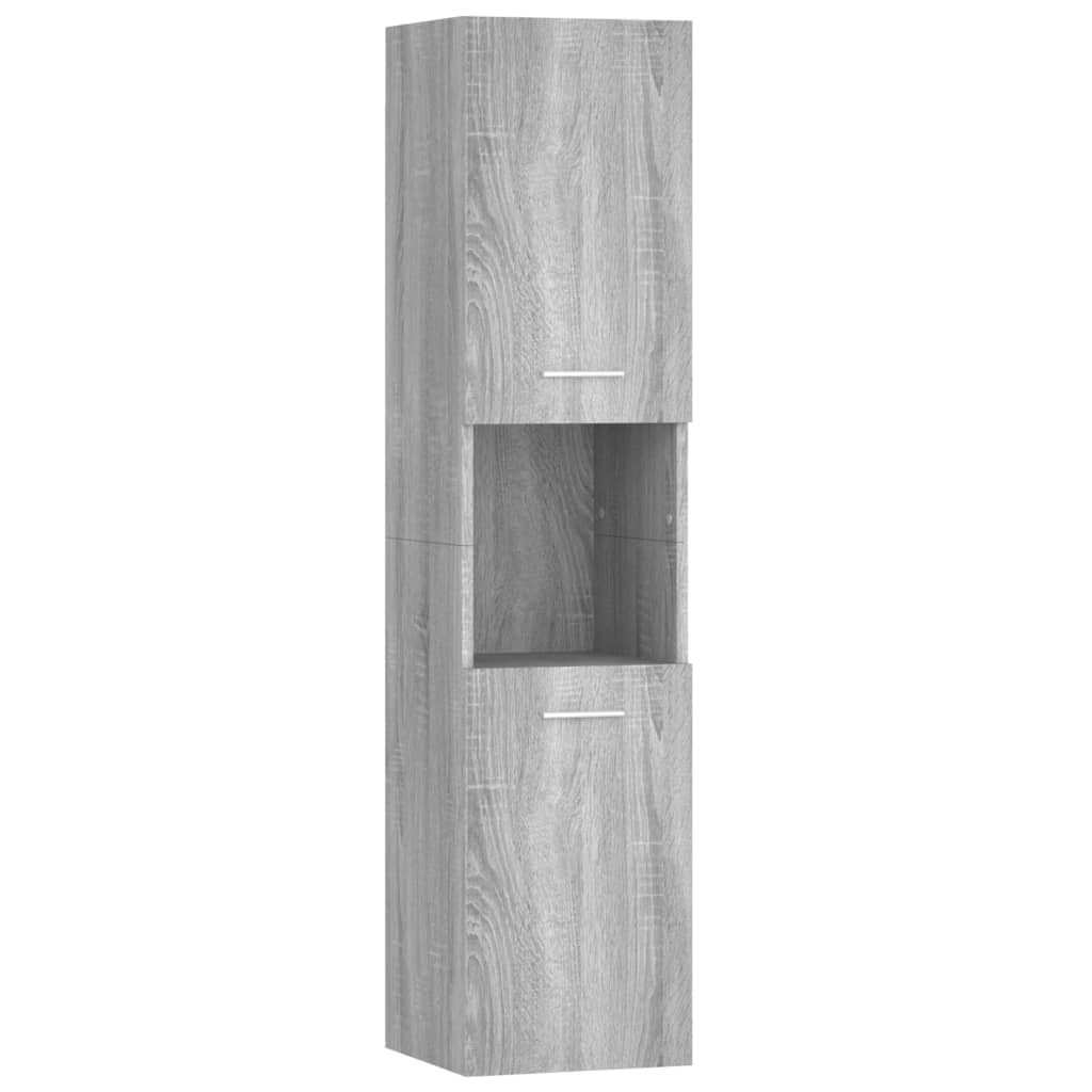 Badkamerkast 30X30X130 Cm Bewerkt Hout Grijs Sonoma Eikenkleur