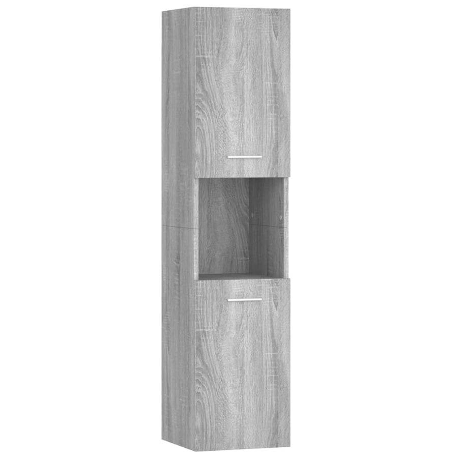 Badkamerkast 30X30X130 Cm Bewerkt Hout Grijs Sonoma Eikenkleur