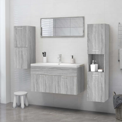 Badkamerkast 30X30X130 Cm Bewerkt Hout Grijs Sonoma Eikenkleur