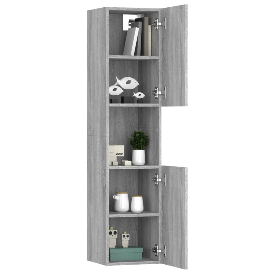 Badkamerkast 30X30X130 Cm Bewerkt Hout Grijs Sonoma Eikenkleur