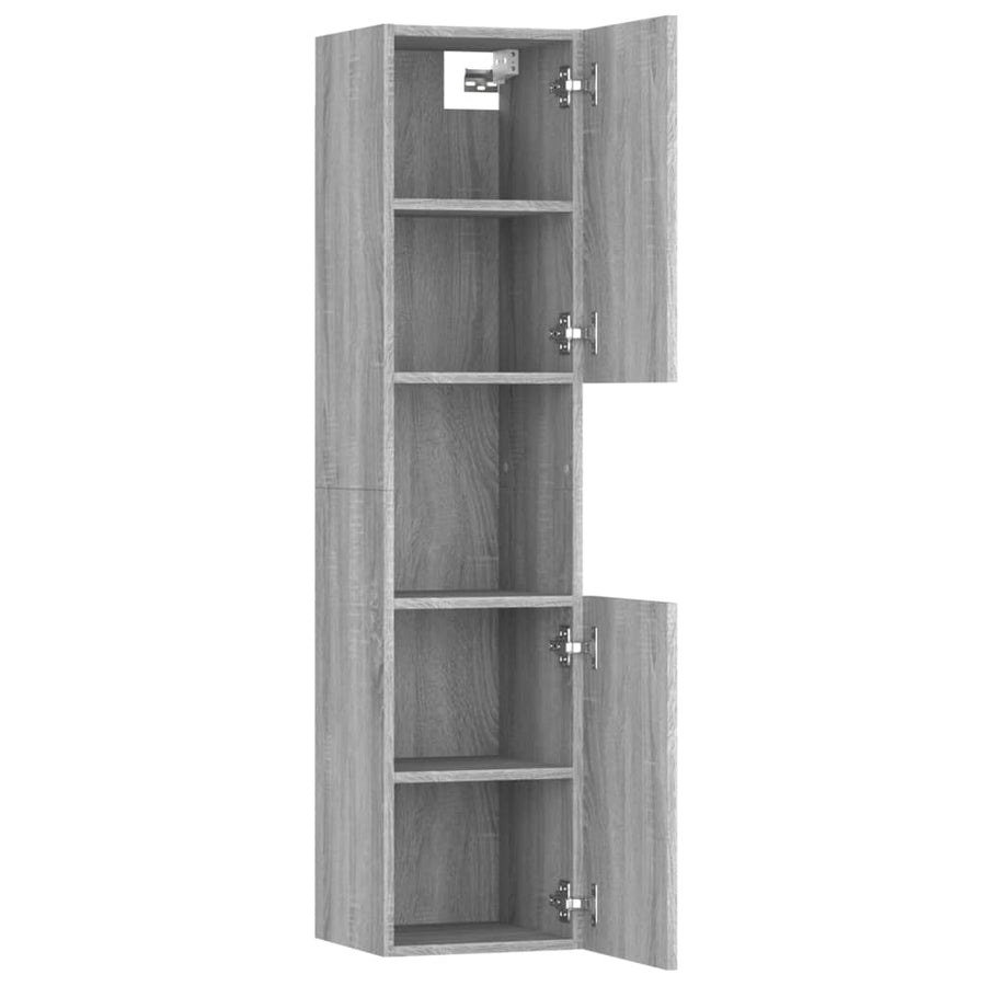 Badkamerkast 30X30X130 Cm Bewerkt Hout Grijs Sonoma Eikenkleur