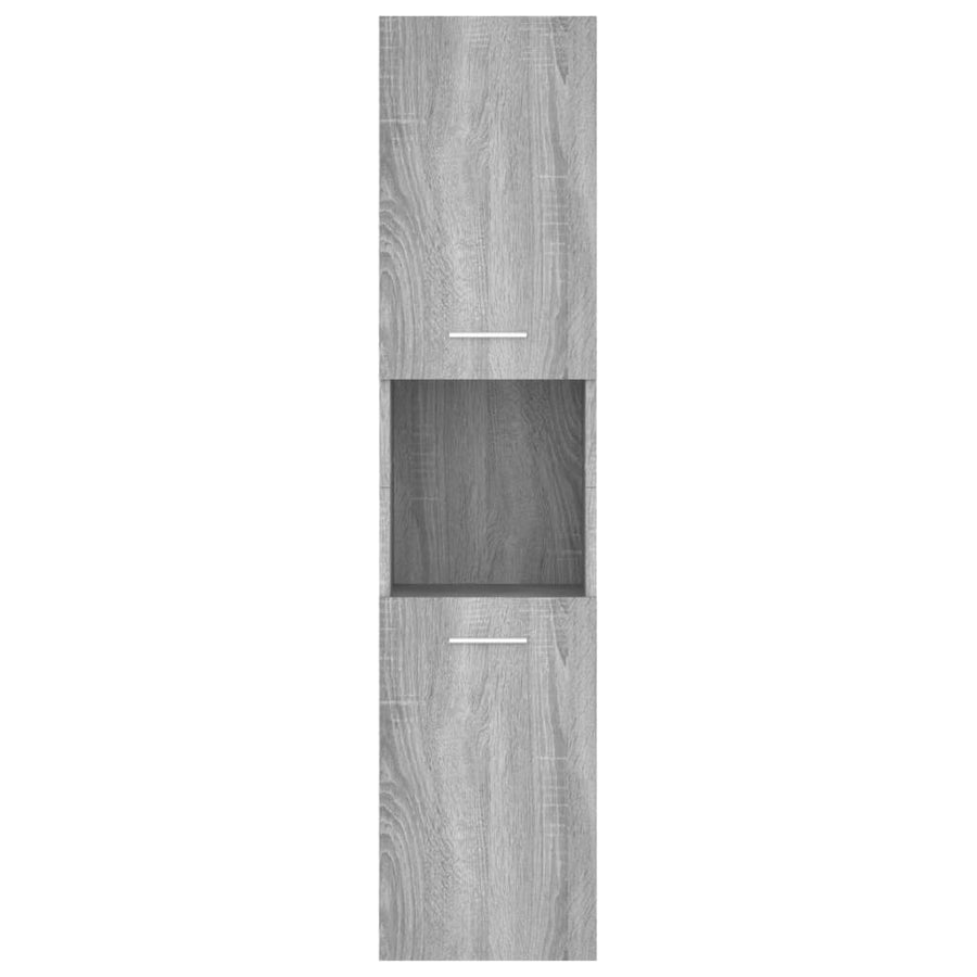 Badkamerkast 30X30X130 Cm Bewerkt Hout Grijs Sonoma Eikenkleur