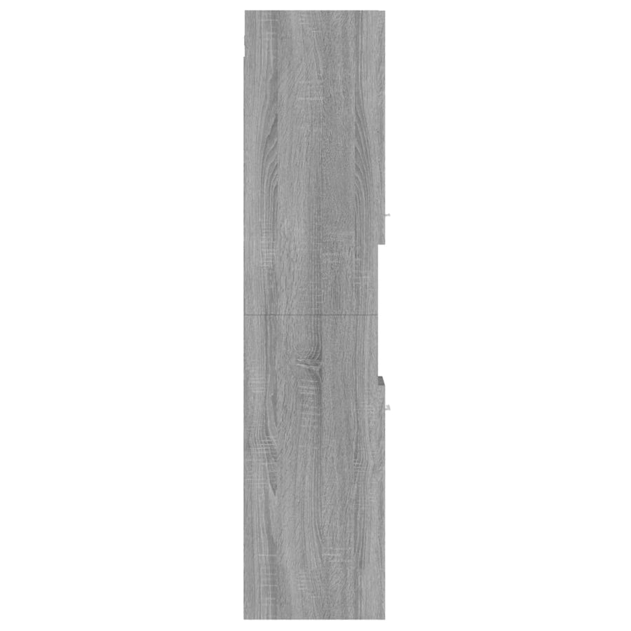 Badkamerkast 30X30X130 Cm Bewerkt Hout Grijs Sonoma Eikenkleur