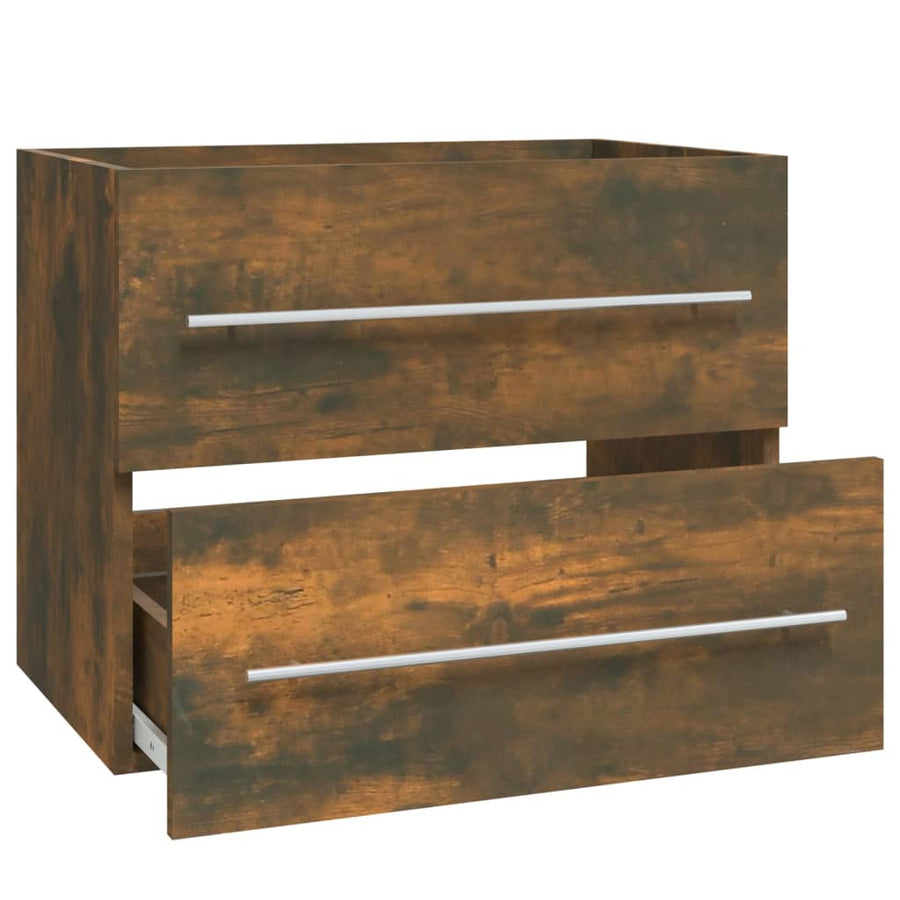 Wastafelkast 60X38,5X48 Cm Bewerkt Hout Kleurig 60 x 38.5 x 48 cm Gerookt eiken