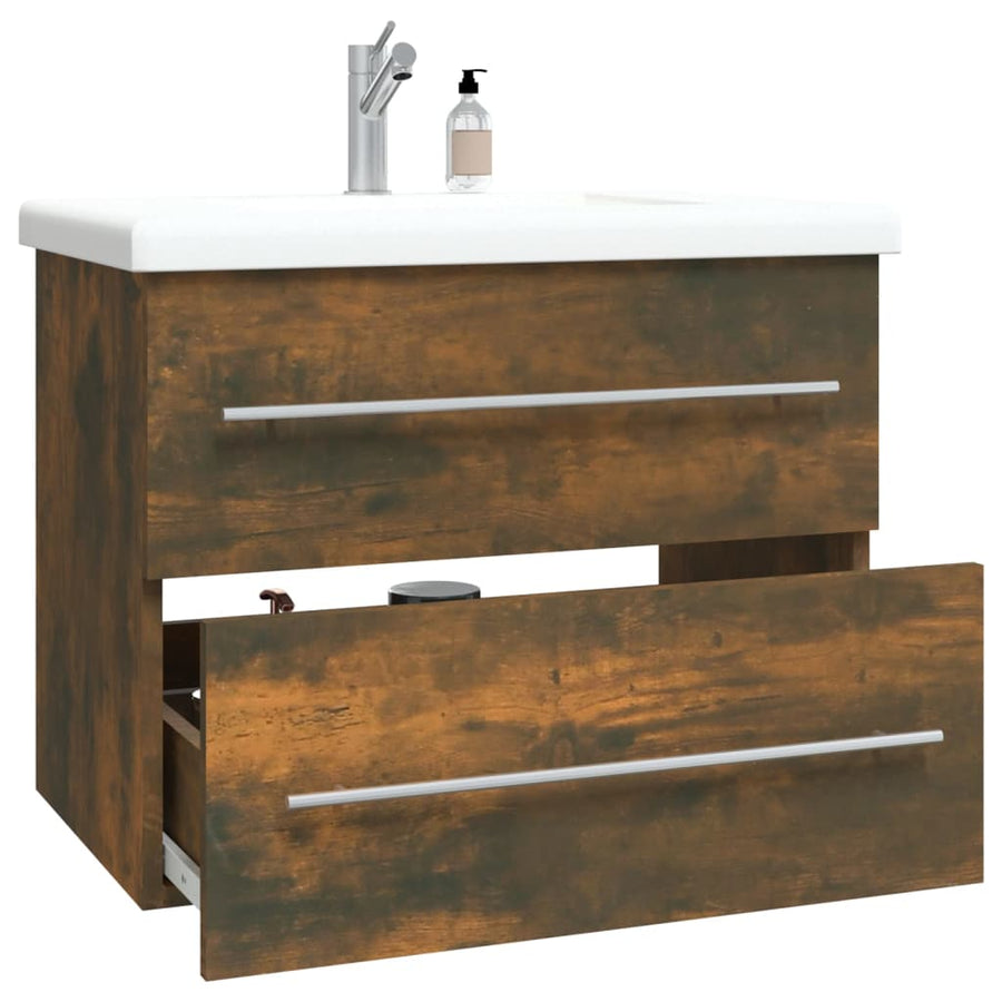 Wastafelkast 60X38,5X48 Cm Bewerkt Hout Kleurig 60 x 38.5 x 48 cm Gerookt eiken