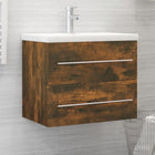 Wastafelkast 60x38,5x48 cm bewerkt hout gerookt eiken