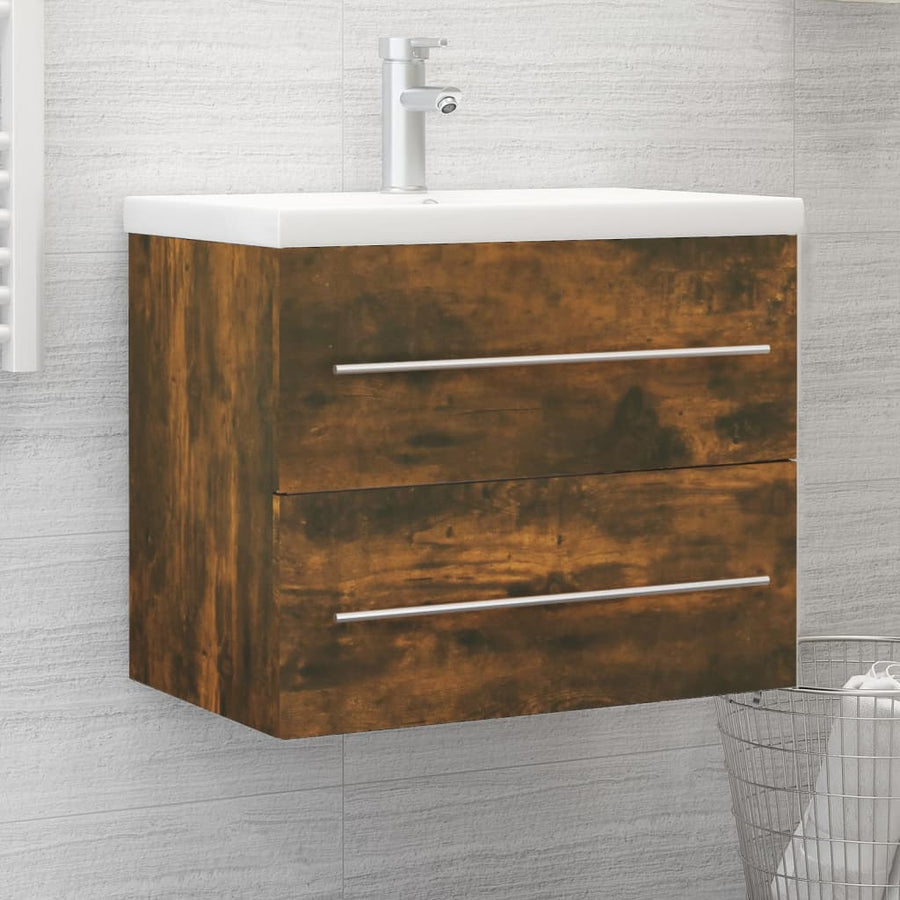 Wastafelkast 60X38,5X48 Cm Bewerkt Hout Kleurig 60 x 38.5 x 48 cm Gerookt eiken