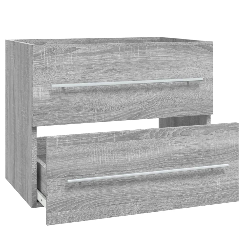 Wastafelkast 60X38,5X48 Cm Bewerkt Hout Eikenkleur 60 x 38.5 x 48 cm Grijs sonoma