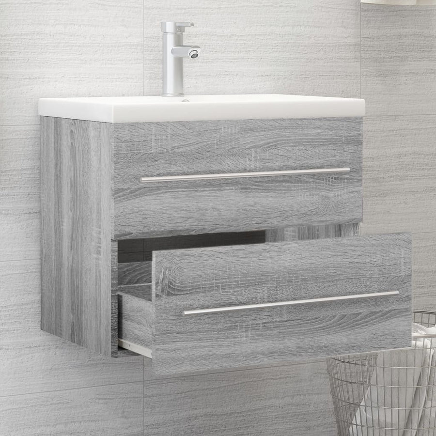 Wastafelkast 60X38,5X48 Cm Bewerkt Hout Eikenkleur 60 x 38.5 x 48 cm Grijs sonoma