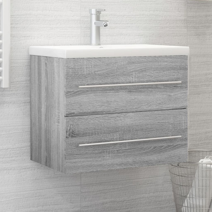 Wastafelkast 60X38,5X48 Cm Bewerkt Hout Eikenkleur 60 x 38.5 x 48 cm Grijs sonoma