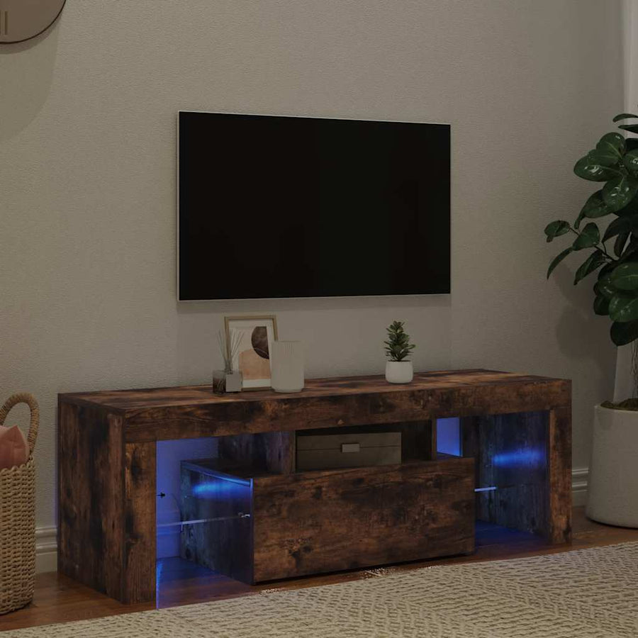 Tv-Meubel Met Led-Verlichting 120X35X40 Cm Gerookt Eikenkleurig