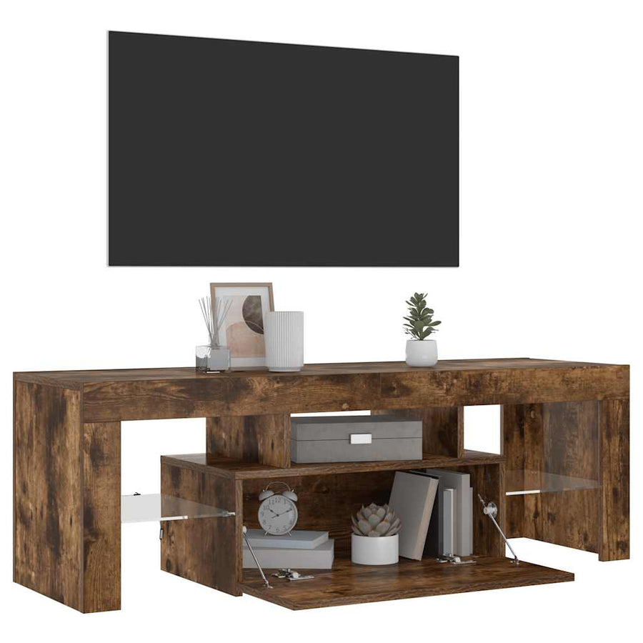 Tv-Meubel Met Led-Verlichting 120X35X40 Cm Gerookt Eikenkleurig