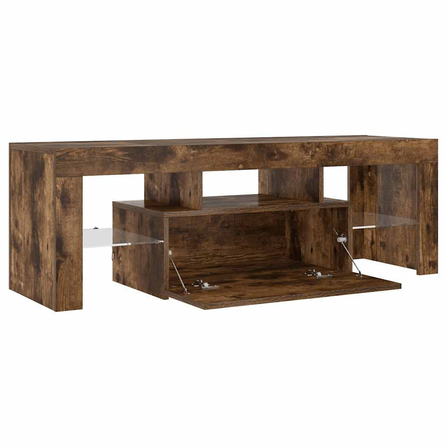 Tv-Meubel Met Led-Verlichting 120X35X40 Cm Gerookt Eikenkleurig