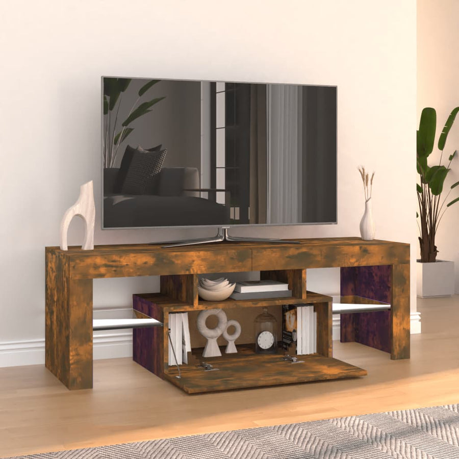 Tv-Meubel Met Led-Verlichting 120X35X40 Cm Gerookt Eikenkleurig