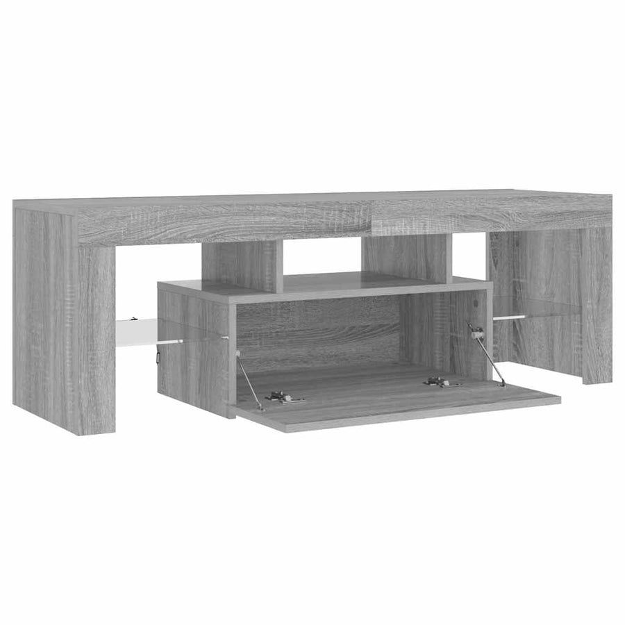 Tv-Meubel Met Led-Verlichting 120X35X40 Cm Grijs Sonoma Eiken