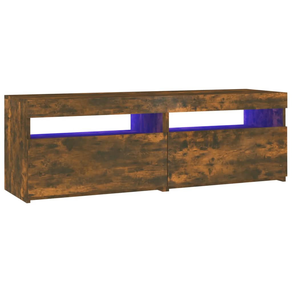 Tv-Meubel Met Led-Verlichting Kleurig 1 120 x 35 x 40 cm Gerookt eiken