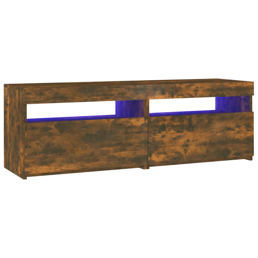 Tv-Meubel Met Led-Verlichting Kleurig 1 120 x 35 x 40 cm Gerookt eiken