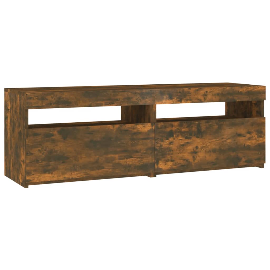 Tv-Meubel Met Led-Verlichting Kleurig 1 120 x 35 x 40 cm Gerookt eiken