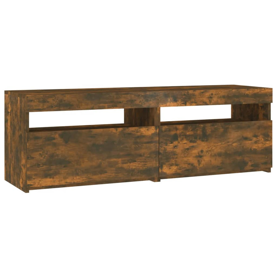 Tv-Meubel Met Led-Verlichting Kleurig 1 120 x 35 x 40 cm Gerookt eiken