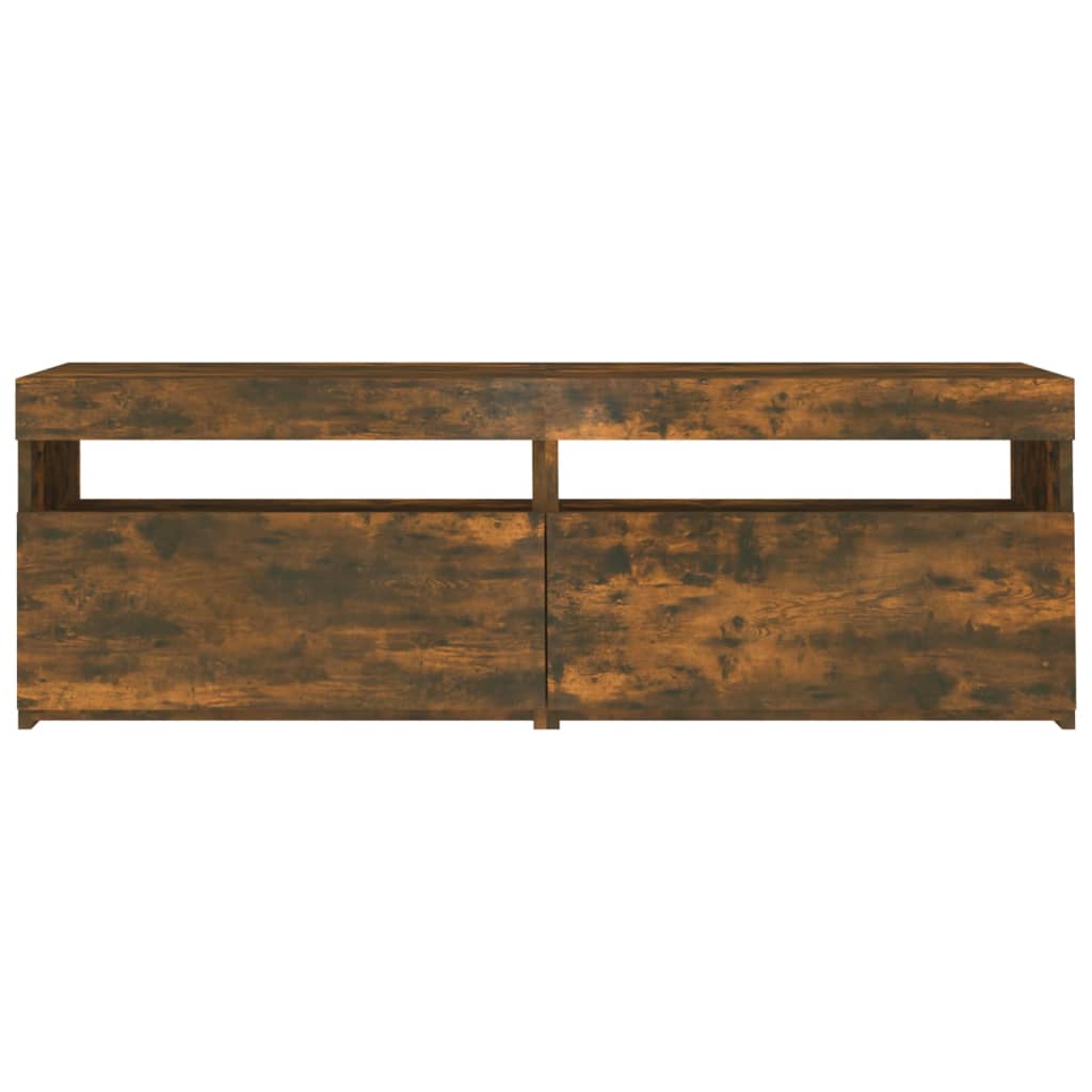 Tv-Meubel Met Led-Verlichting Kleurig 1 120 x 35 x 40 cm Gerookt eiken
