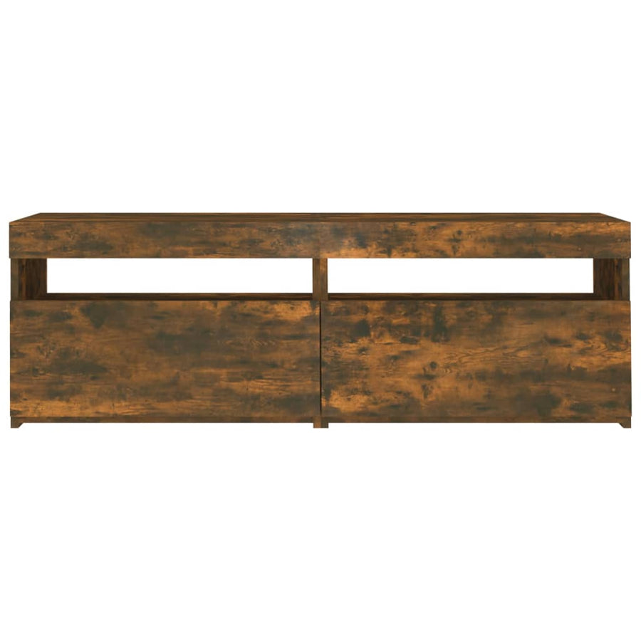 Tv-Meubel Met Led-Verlichting Kleurig 1 120 x 35 x 40 cm Gerookt eiken