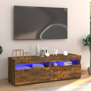 Tv-meubel 120x35x40 cm gerookt eiken met led-verlichting