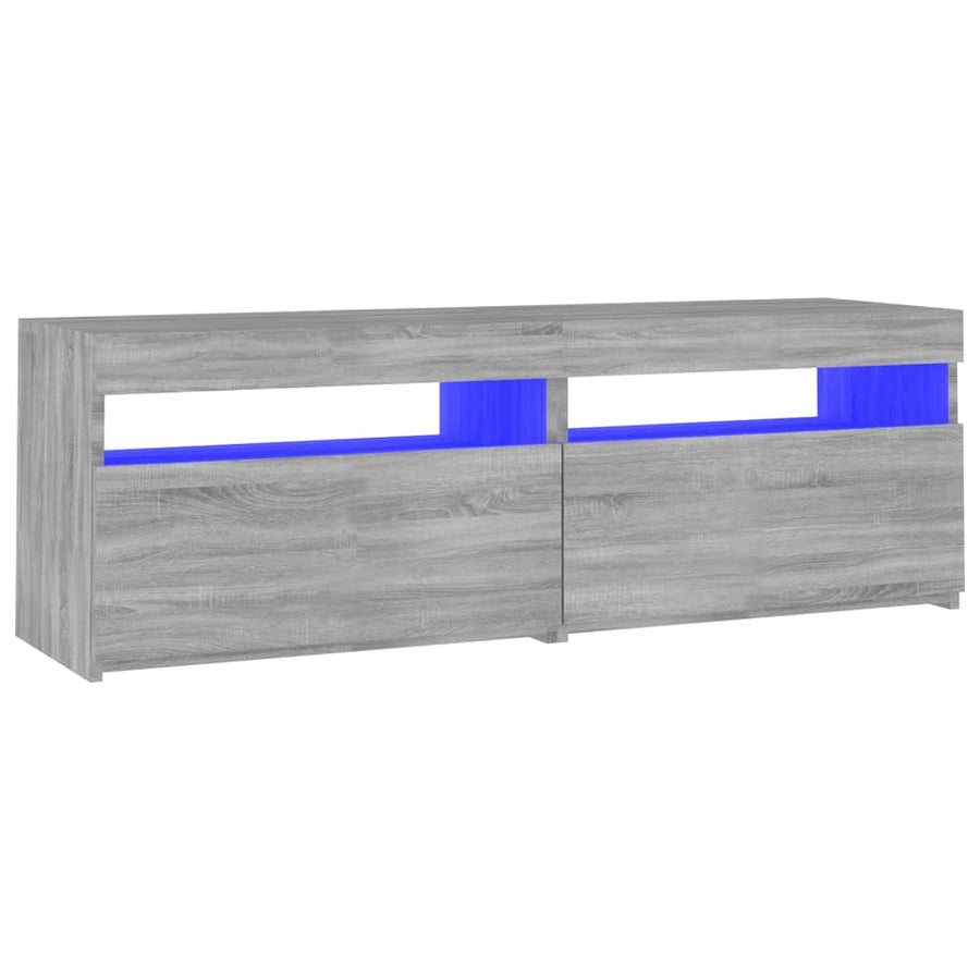 Tv-Meubel Met Led-Verlichting Eiken 1 120 x 35 x 40 cm Grijs sonoma