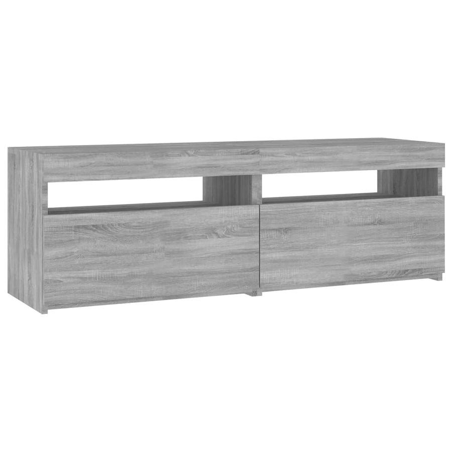 Tv-Meubel Met Led-Verlichting Eiken 1 120 x 35 x 40 cm Grijs sonoma