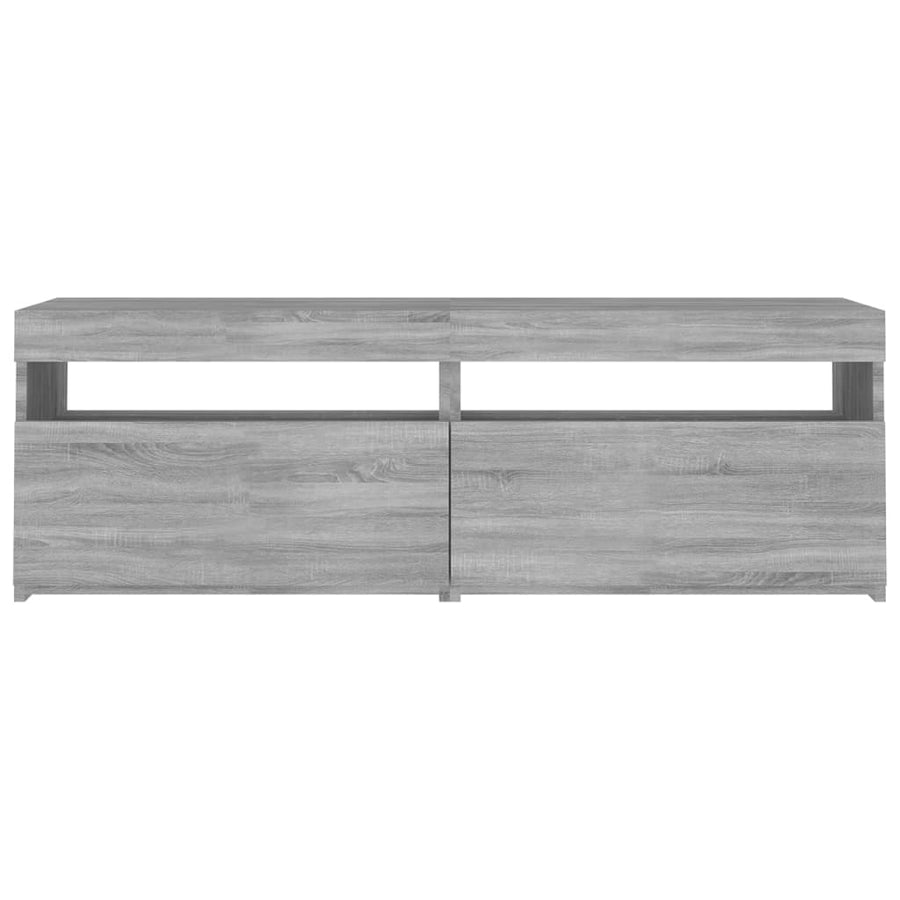 Tv-Meubel Met Led-Verlichting Eiken 1 120 x 35 x 40 cm Grijs sonoma