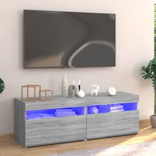 Tv-Meubel Met Led-Verlichting Eiken 1 120 x 35 x 40 cm Grijs sonoma