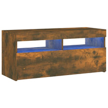 Tv-Meubel Met Led-Verlichting Kleurig 1 90 x 35 x 40 cm Gerookt eiken