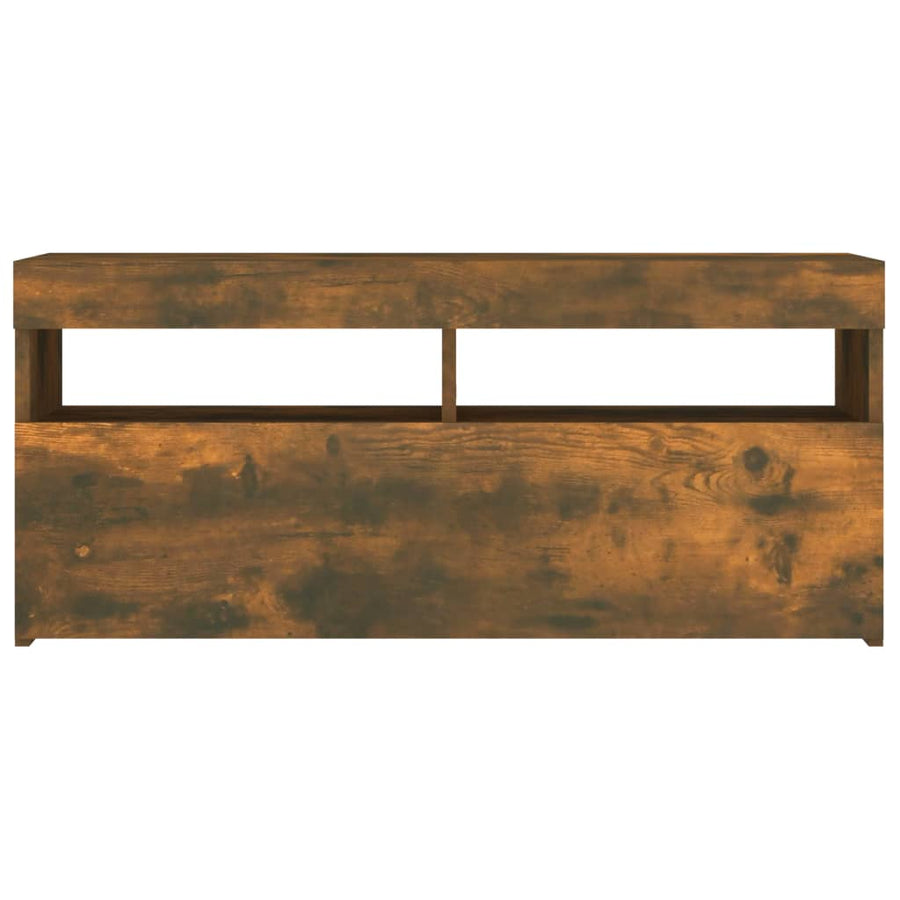 Tv-Meubel Met Led-Verlichting Kleurig 1 90 x 35 x 40 cm Gerookt eiken
