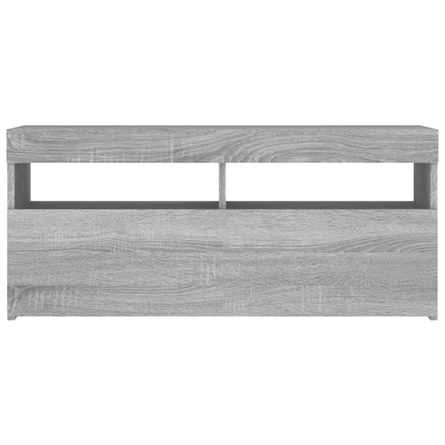 Tv-Meubel Met Led-Verlichting Eiken 1 90 x 35 x 40 cm Grijs sonoma