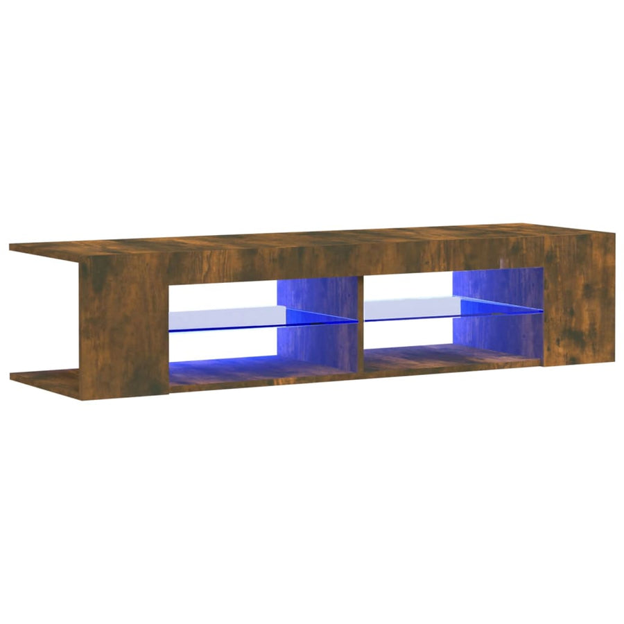 Tv-meubel LED-verlichting 135x39x30 cm gerookt eikenkleurig Gerookt eiken